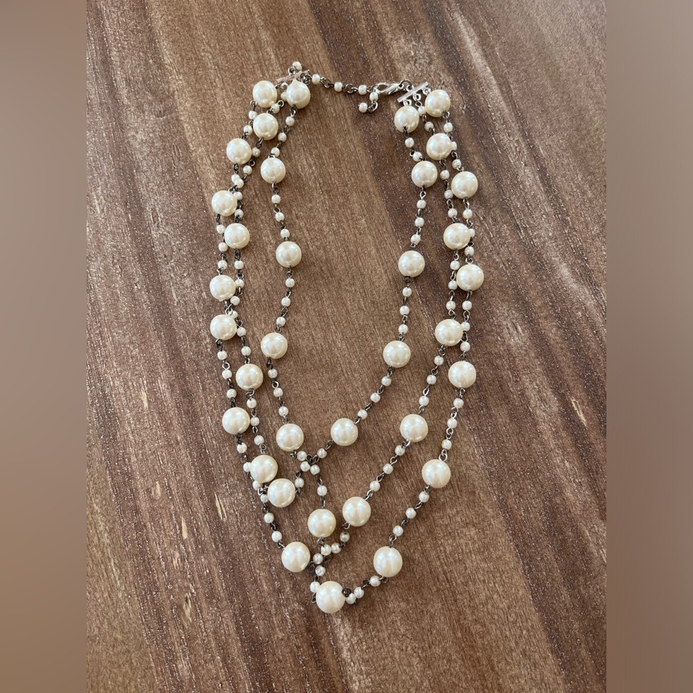 Faux pearl necklace